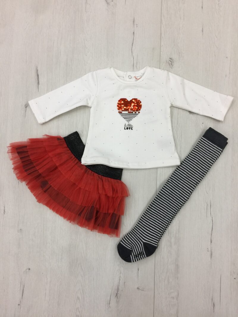 Conjunto tres piezas falda tull.